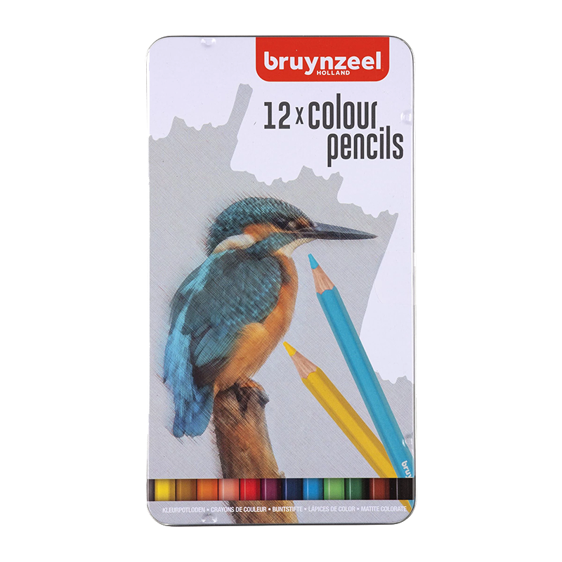 Bruynzeel farebné ceruzky v plechovke Kingfisher - 12ks