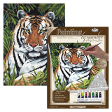 Maľovanie podľa čísiel na plátno formát A4 - Schovaný tiger