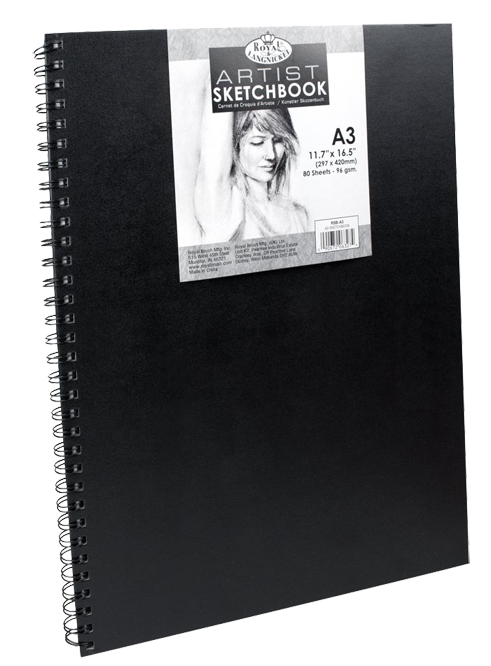 Royal Langnickel black sketch book - A3, 80 listov