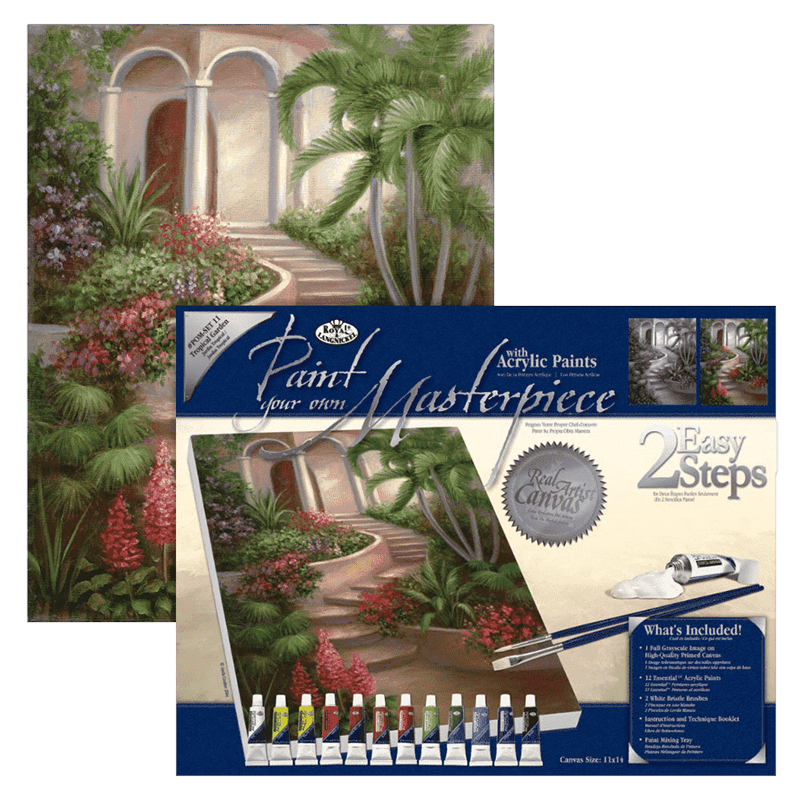 Maľovanie na plátno s motívom - Tropická záhrada