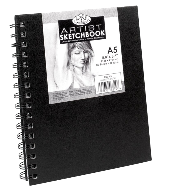 Royal Langnickel black sketch book - A5, 80 listov