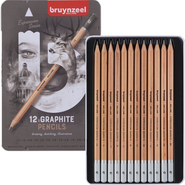 Grafitové ceruzky Bruynzeel Expression - sada 12 ks