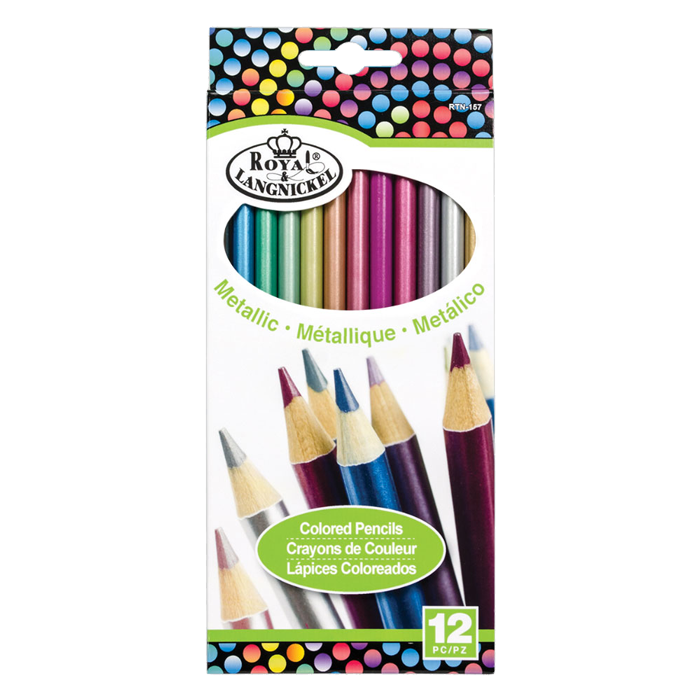 Metalické farebné ceruzky Royal & Langnickel - sada 12 ks 