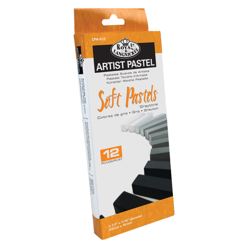Suché pastely Royal & Langnickel - 12 ks white to black