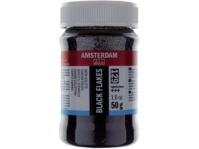 Amsterdam čierne glitre - 50g