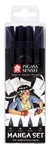 Manga perá Pigma Sensei  - set 4 ks 