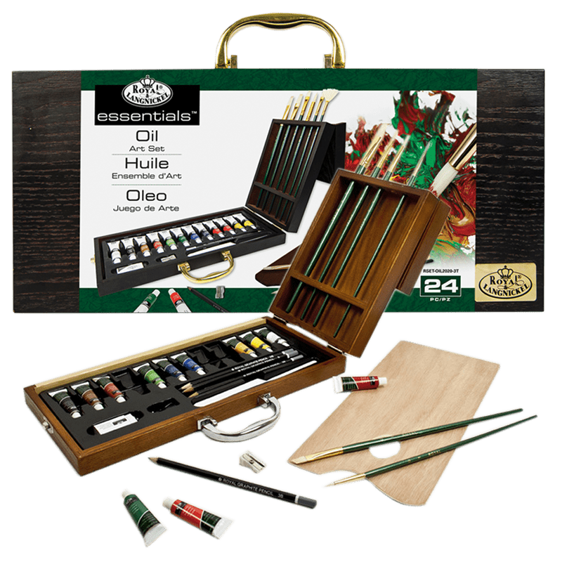 Olejový maliarsky set v drevenom boxe Royal & Langnickel - set 24ks