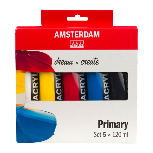 Akrylové farby Amsterdam Standard 120 ml - 5ks - Primary set