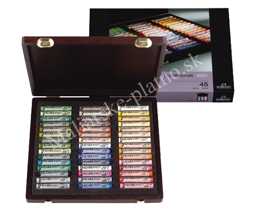Suchý Pastel REMBRANDT - sada 45 pastelov box krajinka
