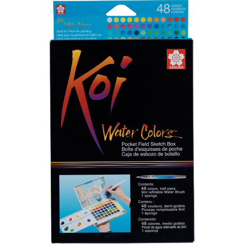 Sketch box s akvarelovými farbami Sakura Koi - 48 kusov