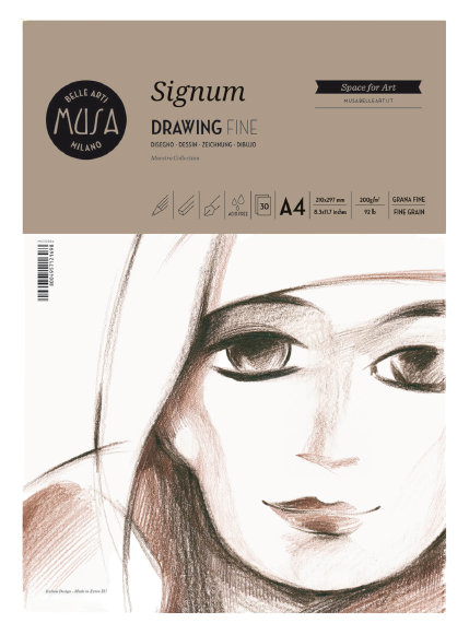 Profesionalny papier na kreslenie MUSA Signum 30 listov - 200g - rôzne veľkosti