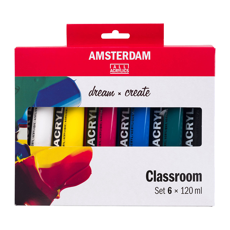 Akrylové farby AMSTERDAM Standard Series Classroom set - 6x120 ml