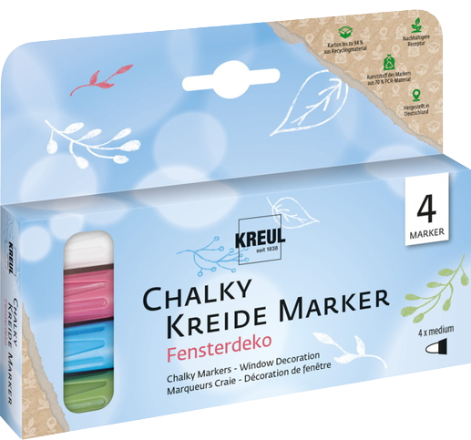Kreul sada kriedových markerov Chalk Window Decoration- 4ks