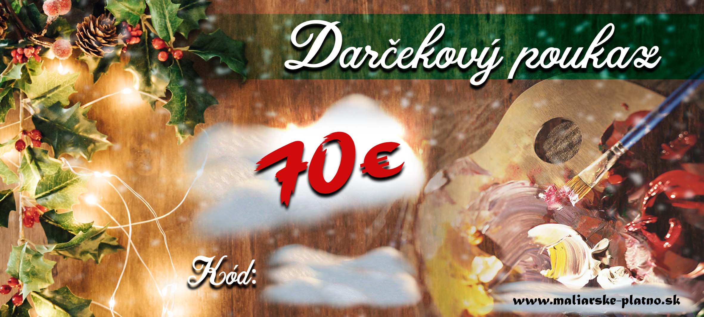 Vianočný darčekový poukaz 1 - 70 €