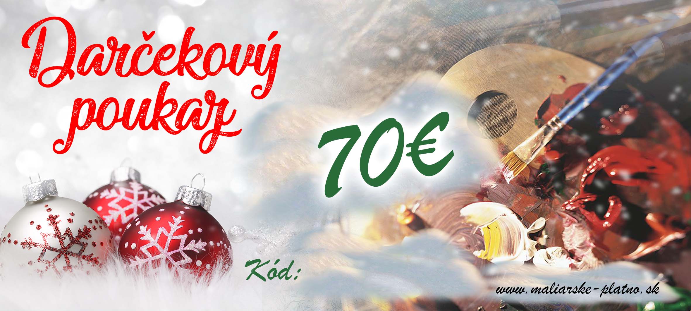 Vianočný darčekový poukaz 2 - 70 €