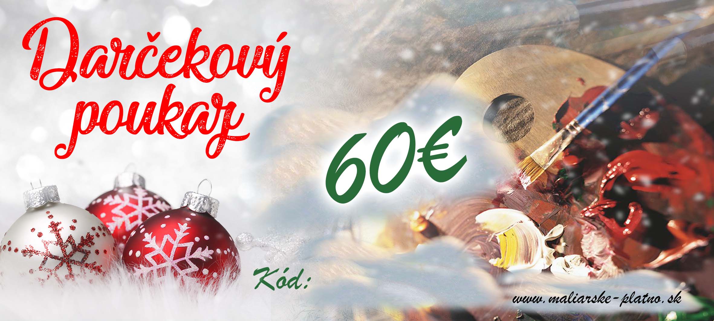 Vianočný darčekový poukaz 2 - 60 €