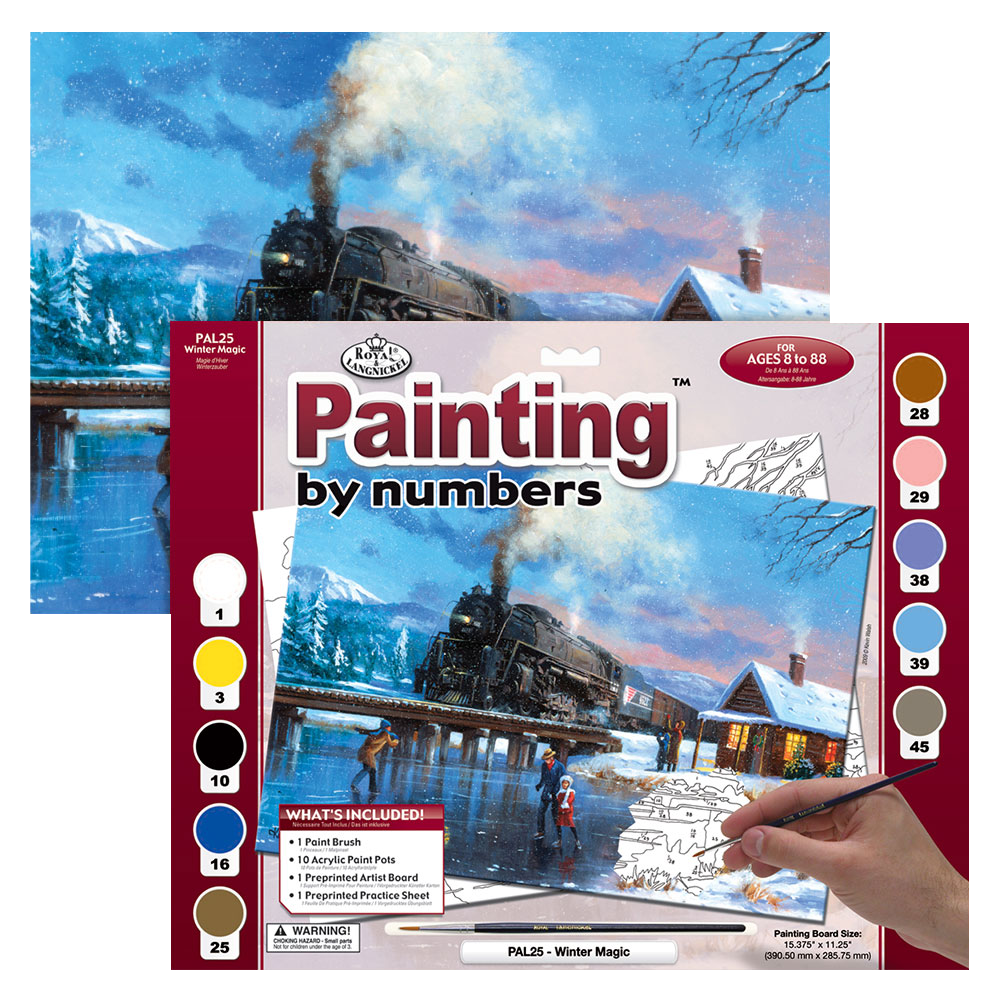 Maľovanie podľa čísiel formát A3  - Zimné kúzlo