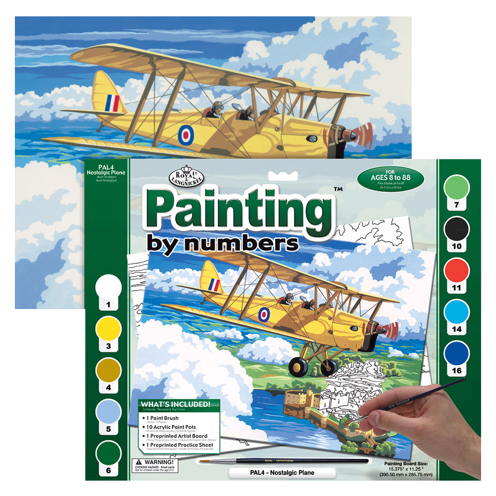 Maľovanie podľa čísiel formát A3  - Nostalgické lietadlo
