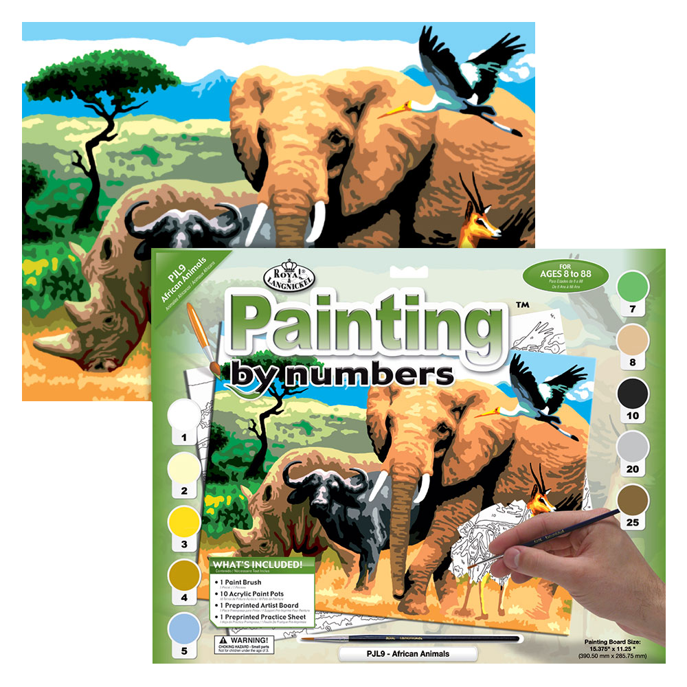 Maľovanie podľa čísiel formát A3 - Africké zvieratá