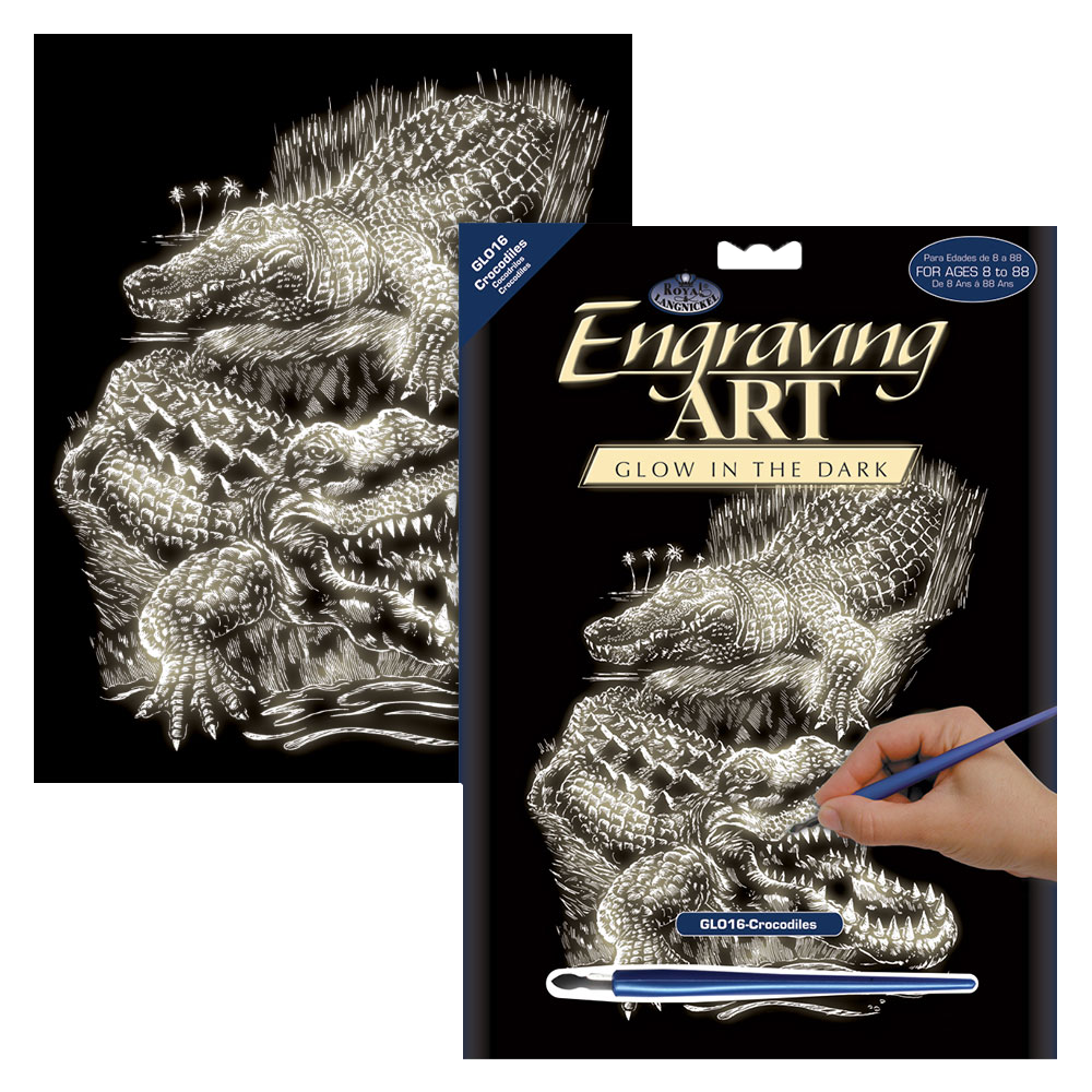 Vyškrabovací obrázok svietaci v tme! - Krokodíly