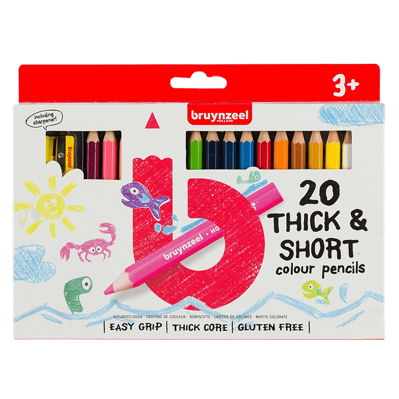 Sada ceruziek pre deti Bruynzeel - krátke-hrubé - 20ks