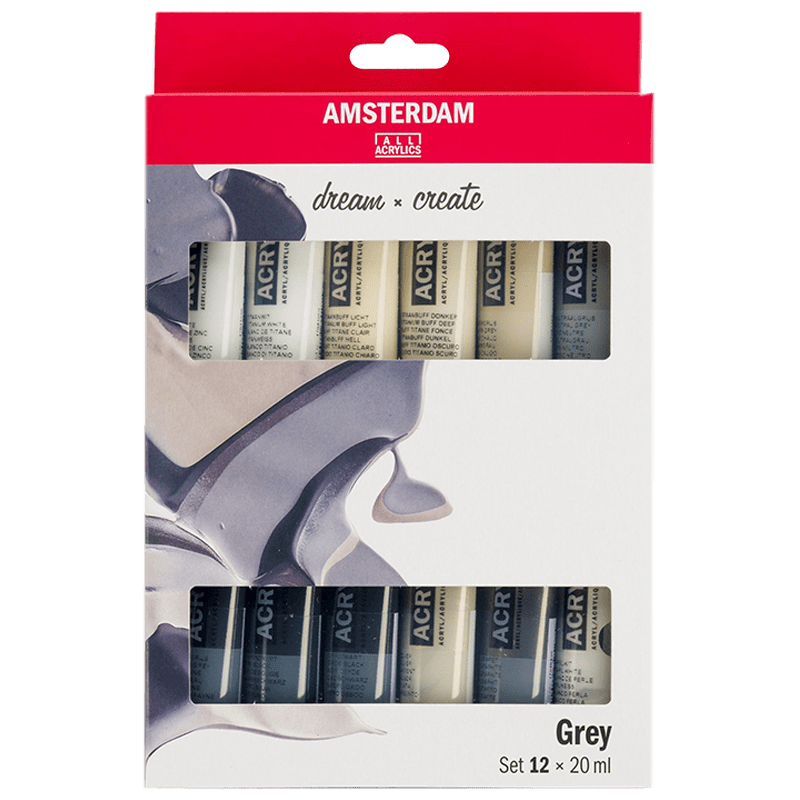 Akrylové farby Amsterdam - sada 12 x 20ml - Grey