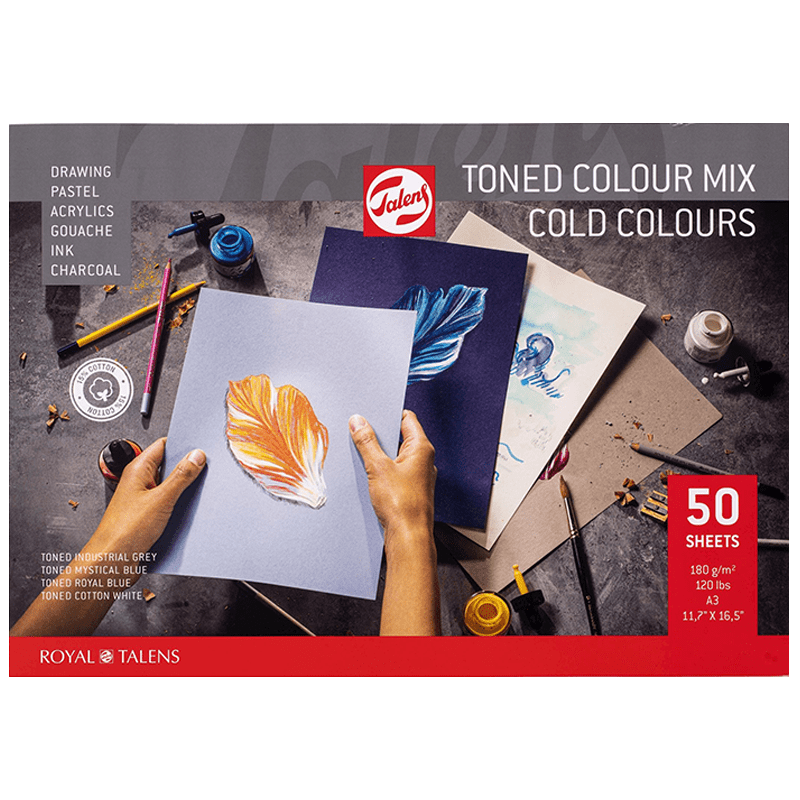 Talens Tónovaný papier - Studené farby A3, 180g - 50 listov