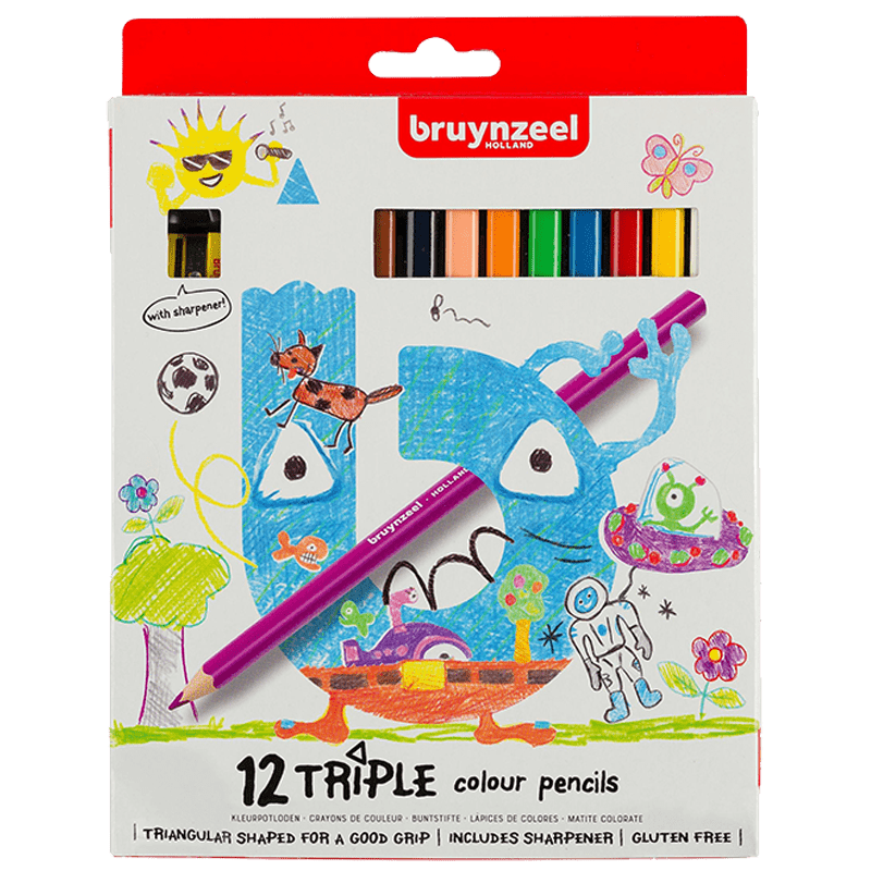 Sada ceruziek pre deti Bruynzeel - Trojuholníkové - 12ks