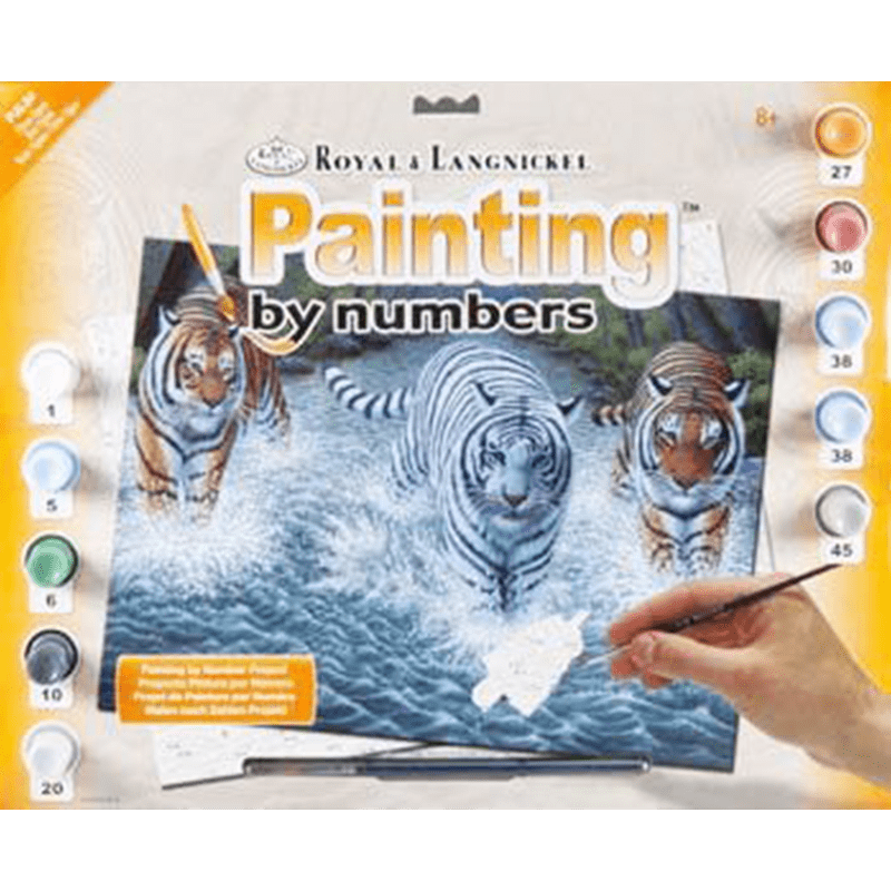 Maľovanie podľa čísiel formát A3 - Tri tigre