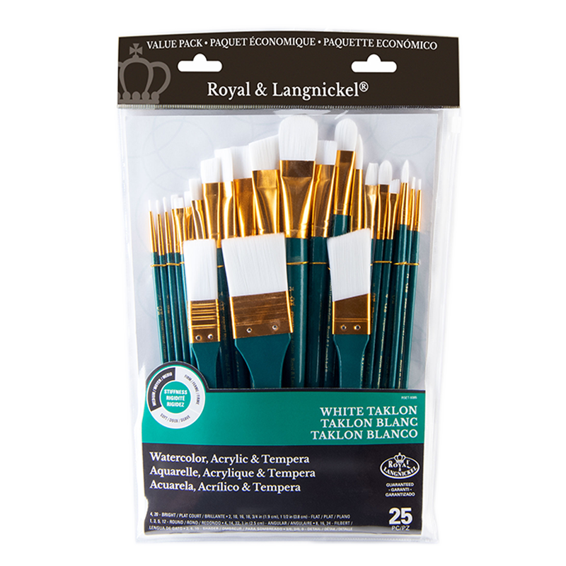 Royal Langnickel sada umeleckých štetcov White Taklon - 25 ks