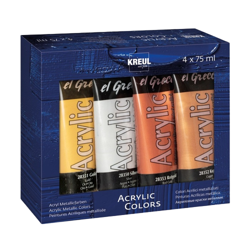 Kreul Sada akrylových metalických farieb El Greco 4x75ml