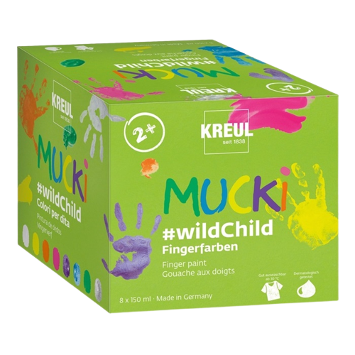 Prémiová sada prstových farieb Kreul MUCKI #wildChild 8x150ml