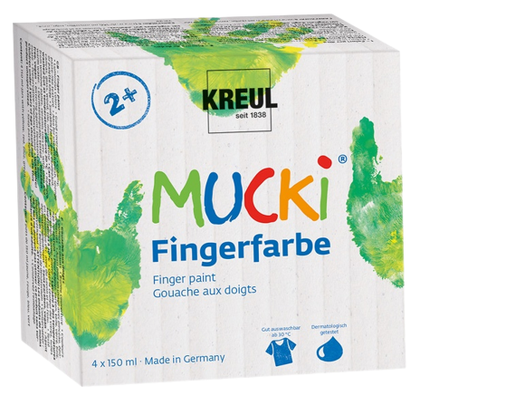 Základná sada prstových farieb Kreul MUCKI 4x150 ml