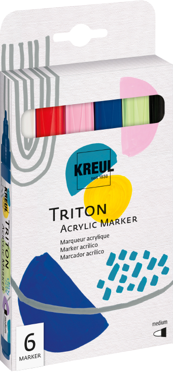 Sada akrylových markerov KREUL Triton medium - 6ks