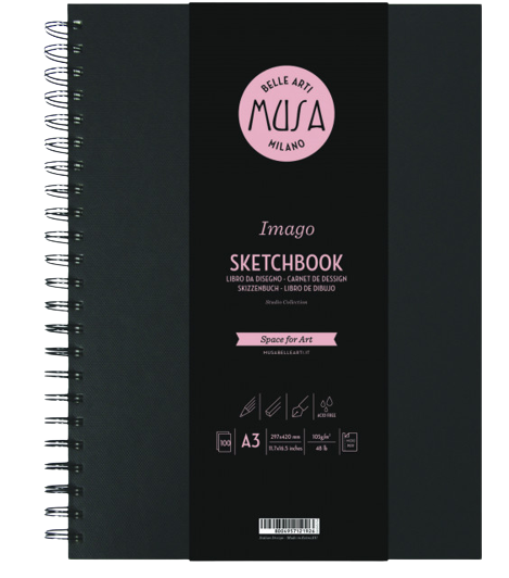 Sketchbook MUSA Imago 100 listov - 105g - rôzne veľkosti