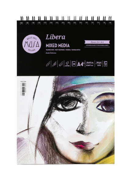 Papier Mix Media MUSA Libera 30 listov - 250g - rôzne veľkosti