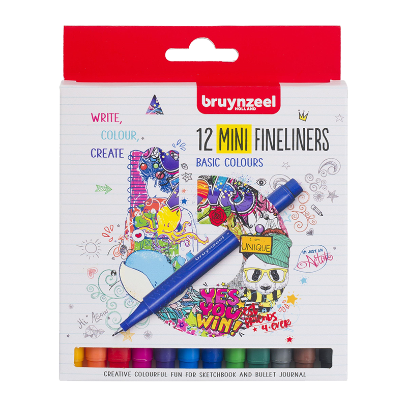Bruynzeel Fineliners Basic sada mini markerov - 12 ks