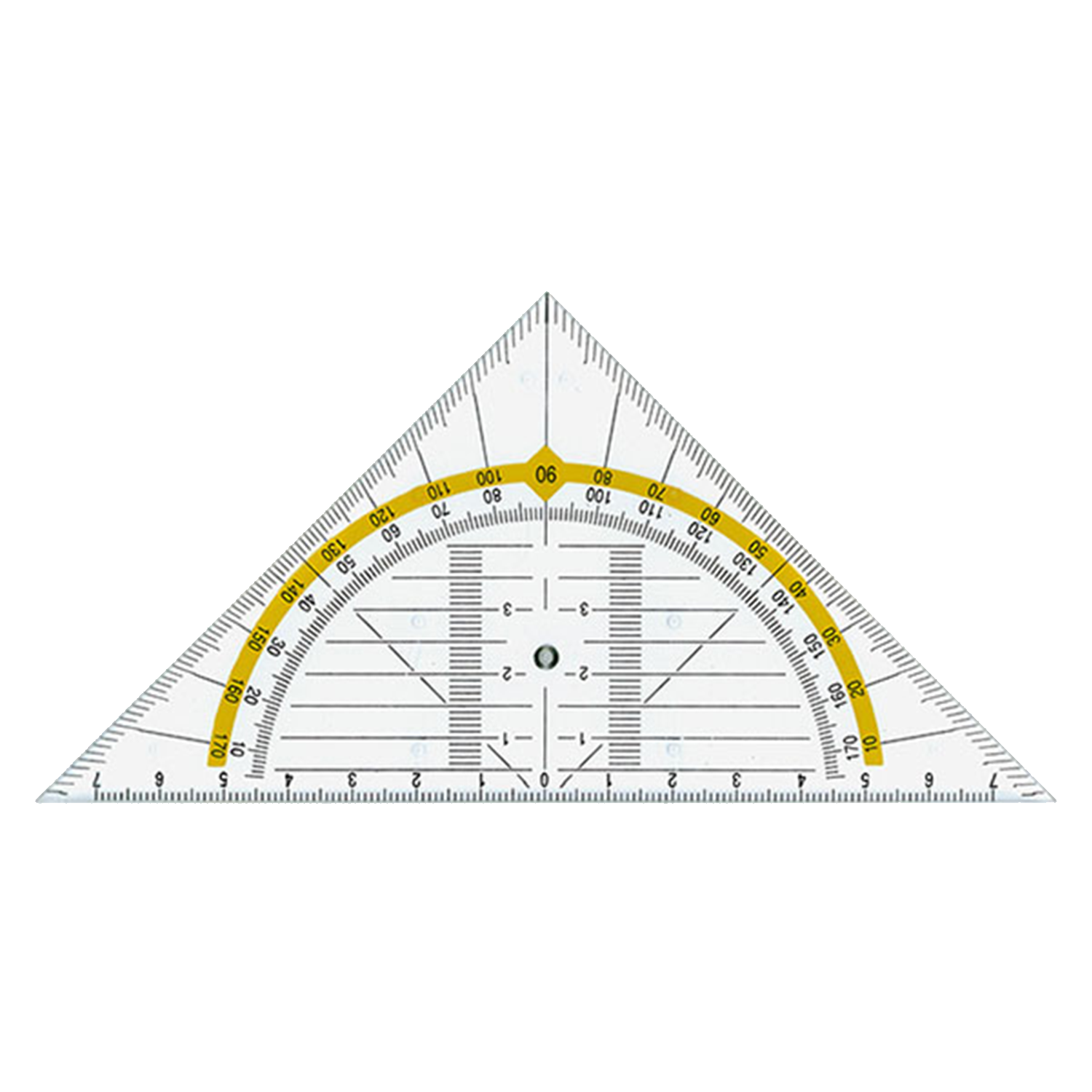 Leniar geometrický trojuholník s uhlomerom - 16cm