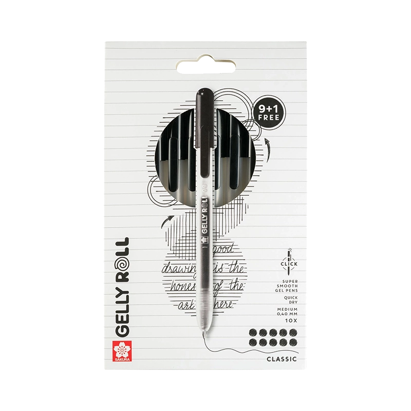 Sakura Gelly Roll Classic gélové perá sada 9+1 gratis - Black